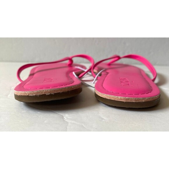 J Crew Flip Flops Womens Size 9M Hot Pink Faux Leather Shoes New NWT Read - Picture 9 of 13